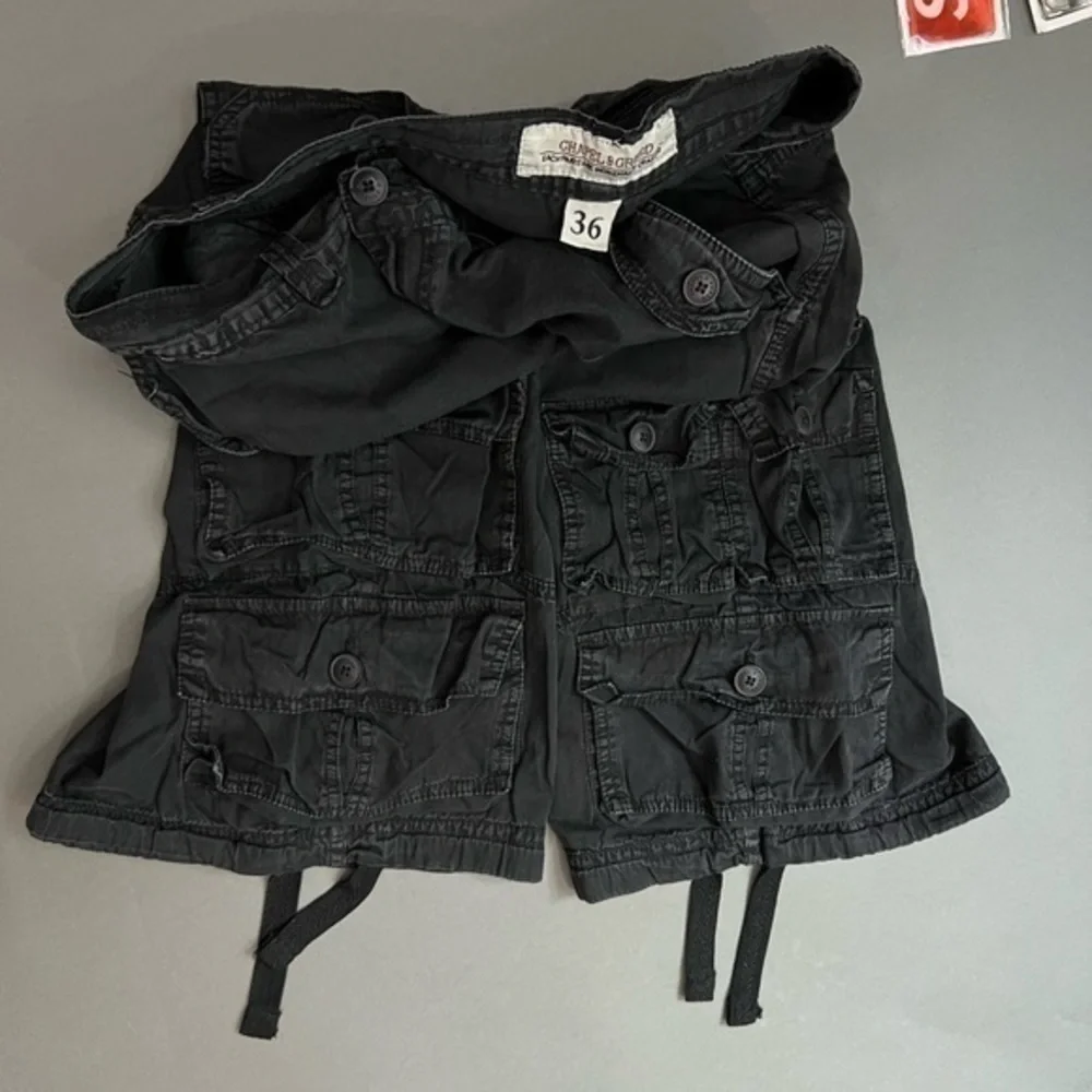 CHAPEL & GREED Baggy Goth Punk Raver Cargo Shorts 9 Pocket Pant