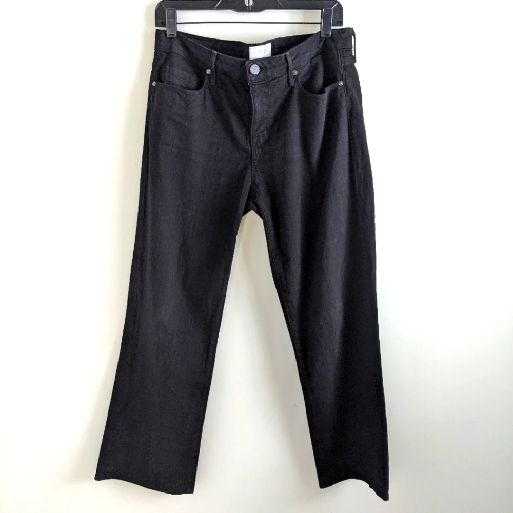 Parker Smith Bombshell Fit Cropped Slit Hem Black Jean 29 Straight Leg Capri