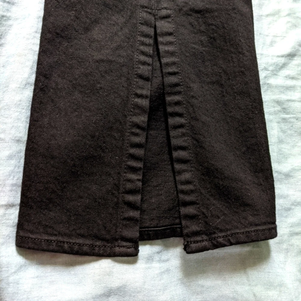 Parker Smith Bombshell Fit Cropped Slit Hem Black Jean 29 Straight Leg Capri