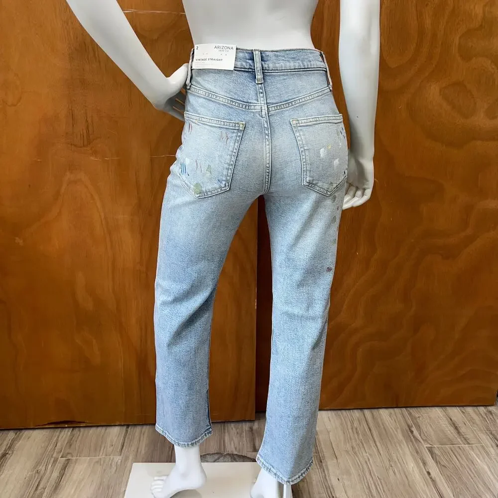 Arizona Women's Highest Rise Vintage Straight Leg Jean Size 2