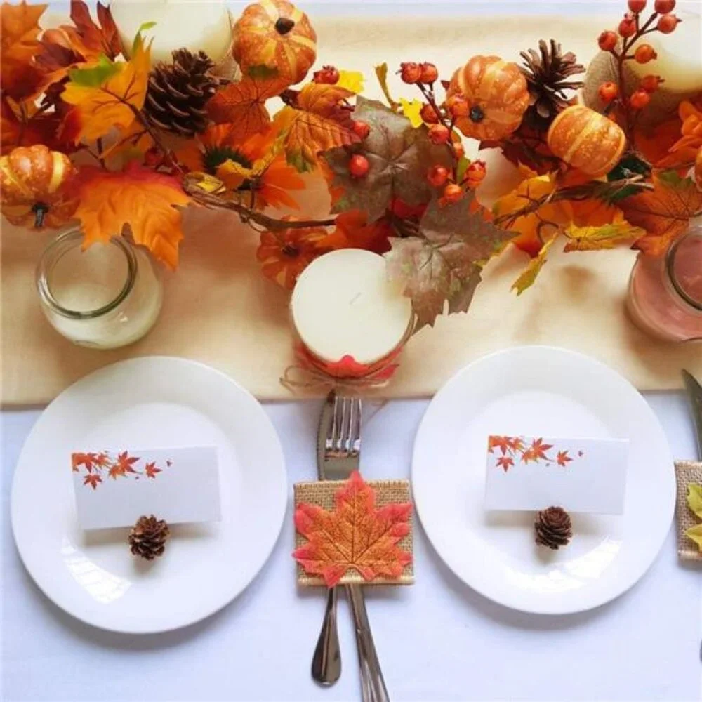 2 Pack Fall Maple Leaf Garland - 6ft/Piece Artificial Berries Sunflower Pumpkin