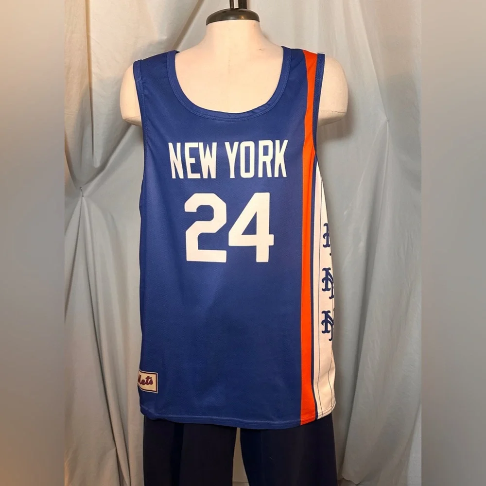 New York Mets #24 Jersey Tank Top Men’s LG Blue Orange MLB BDA Sports
