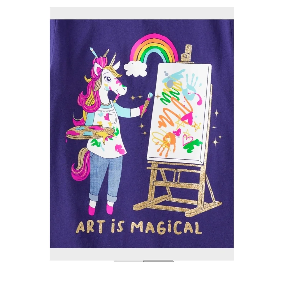 NWT The Children's Place Purple Unicorn Graphic Tee
