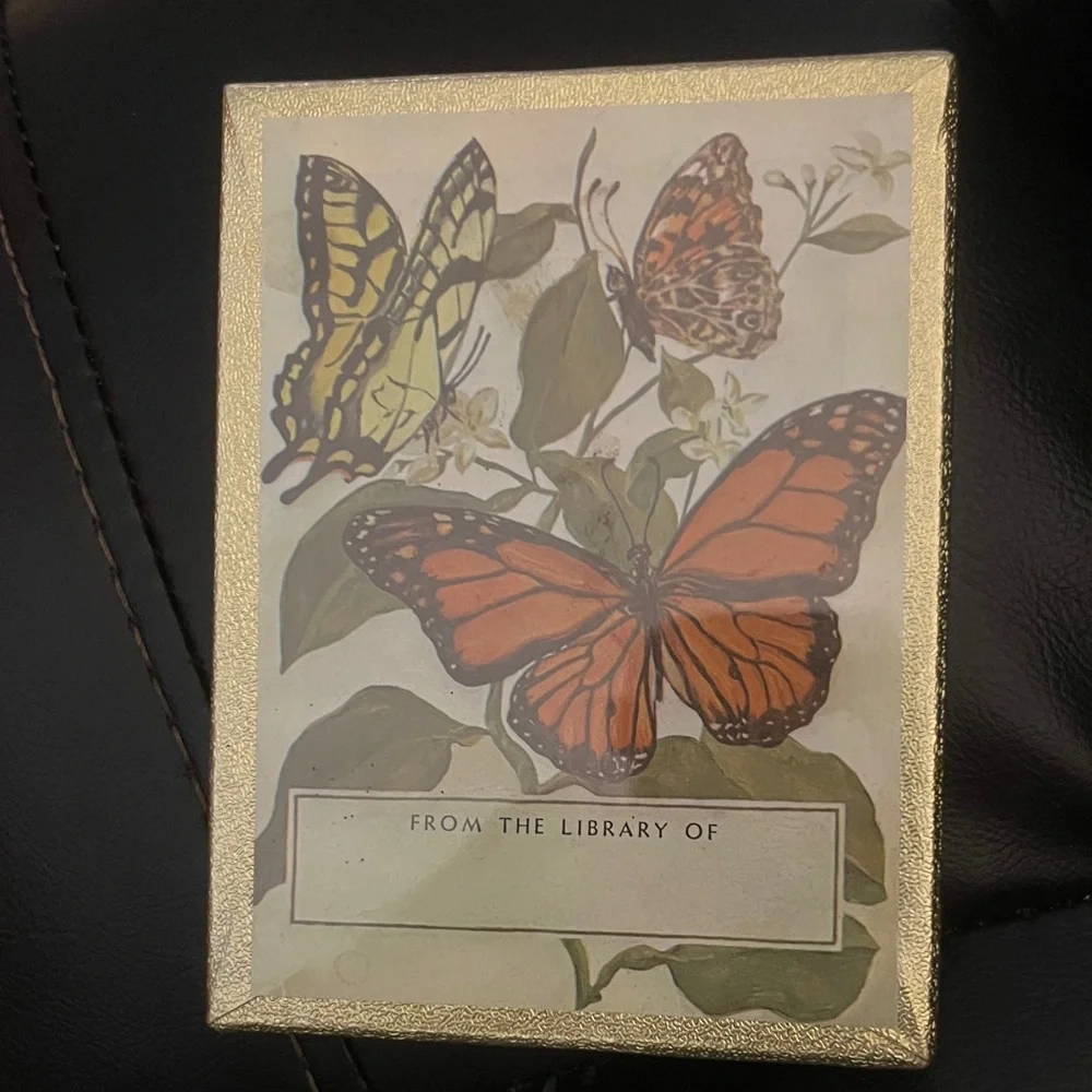 Vintage Antioch Bookplates RARE Sealed in Box Butterfly Design set of 50 USA