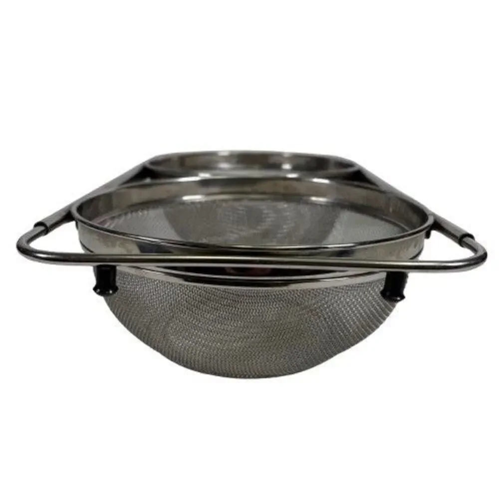 Stainless Wire Mesh Expandable Over-the-Sink DOUBLE Kitchen Colander / Strainer