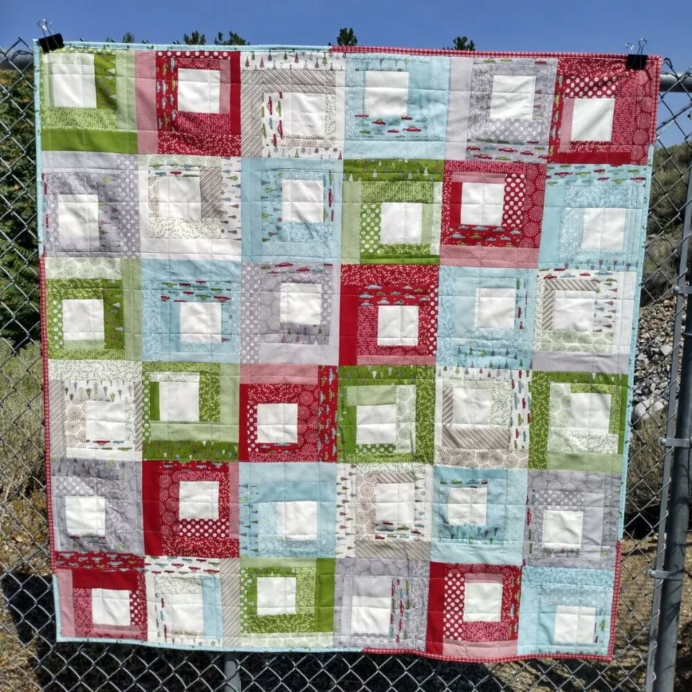 🎄🎅 ❤️HANDMADE HOLIDAY WINTER CHRISTMAS QUILT RED AQUA WHITE GREEN GRAY
