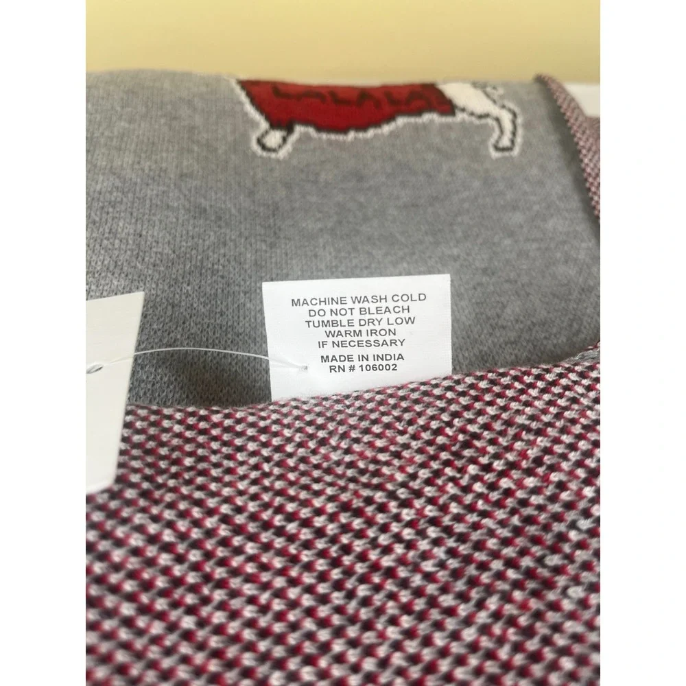 Love Sweater Knit Lalala Dachshunds 100% Cotton Throw Blanket 50x60 Red Doxies