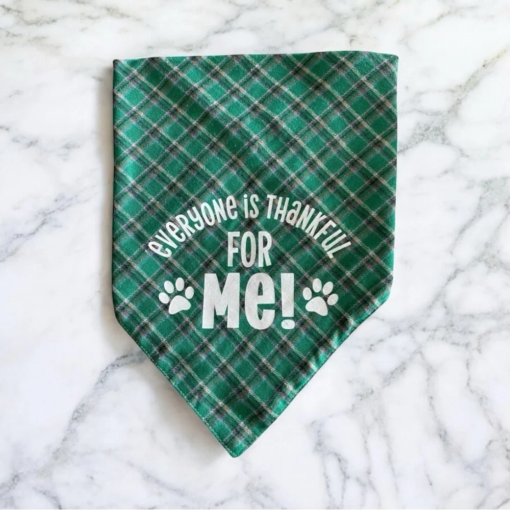 DOG Bandana - Everyone Is Thankful For Me - Size L Large