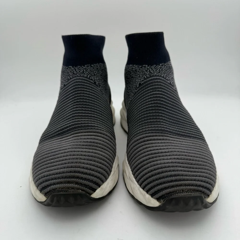 Ash - women’s Spot Trainers navy grey ribbed knit & leather slip on shoes 8 / 38