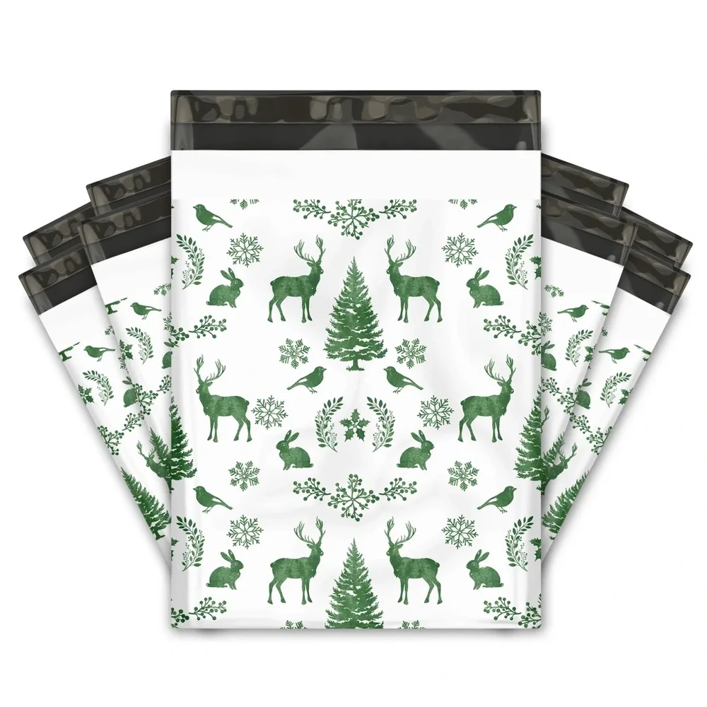 Winter Deer Poly Mailers 10x13 Pack of 25