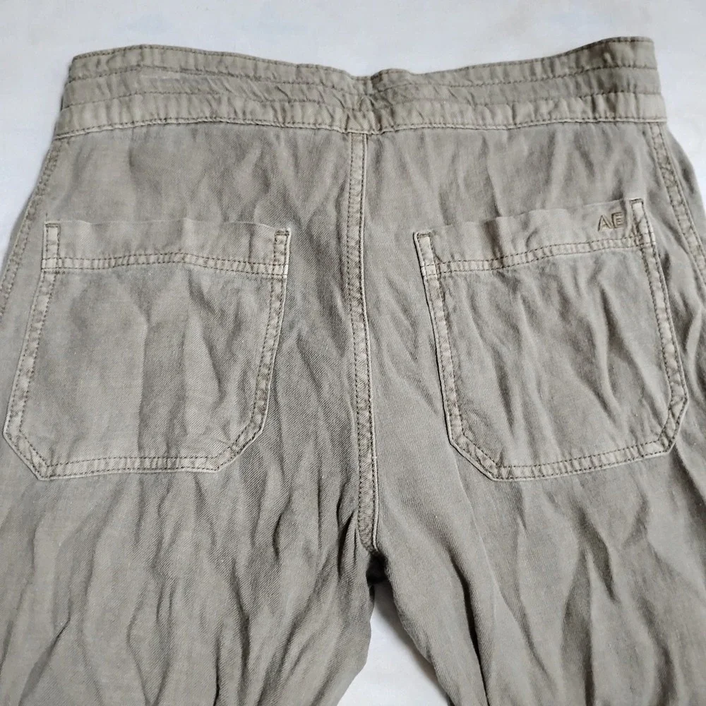 American Eagle Pants 4 Relaxed Fit Slim Cargo Linen Grunge Skater Gorp‎ Beach