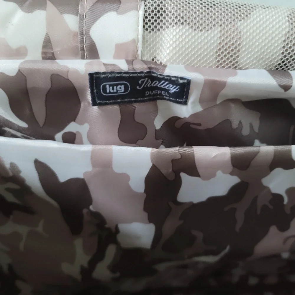 Lug Oversized Weekender Bag - Trolley Duffel - Metallic Bronze, Camo Liner