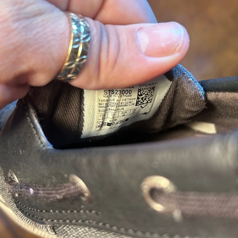 Sperry Men's Black and Gray Boat Shoes
