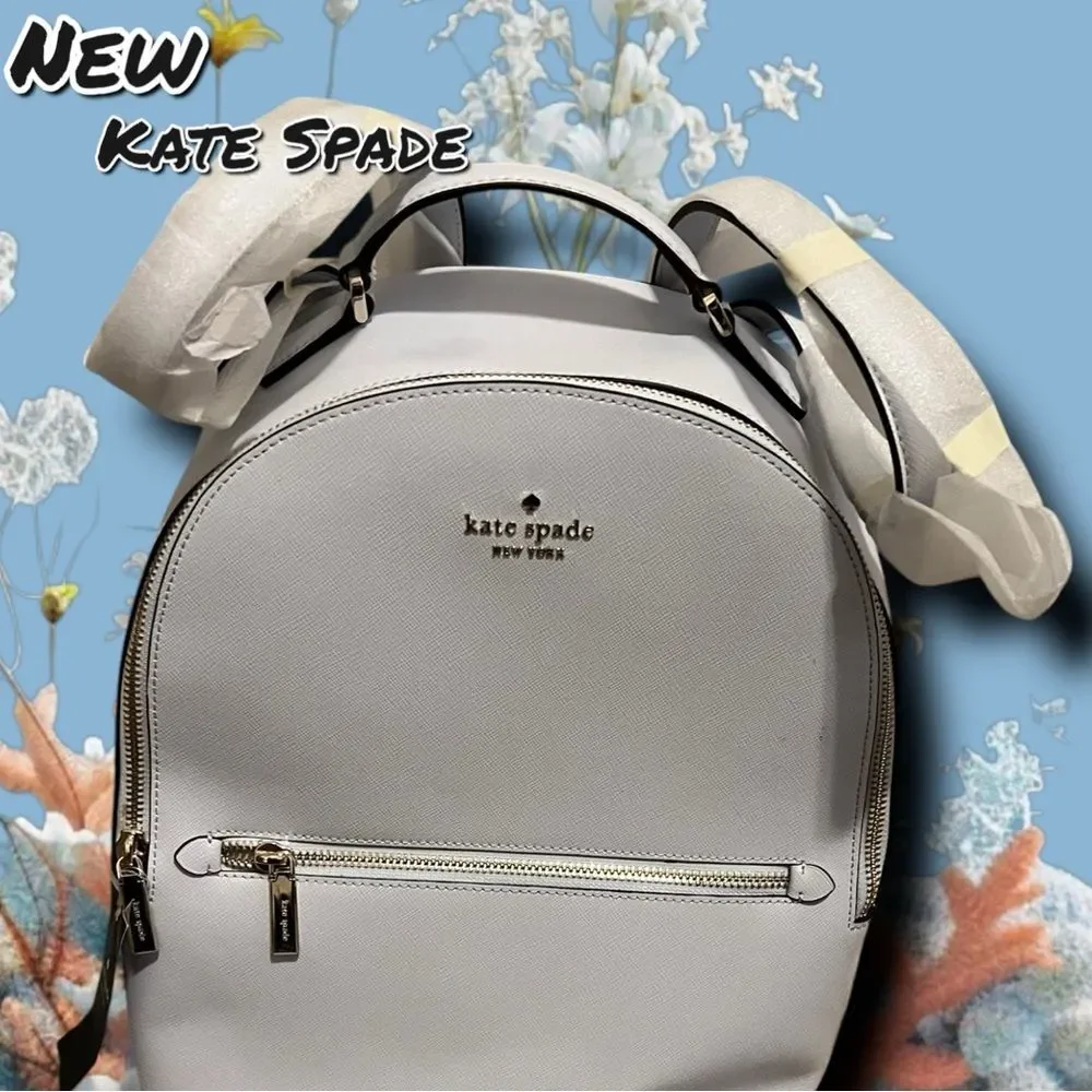 NEW Kate Spade New York “Leila” Saffiano Leather Backpack – Pale Sapphire (Light