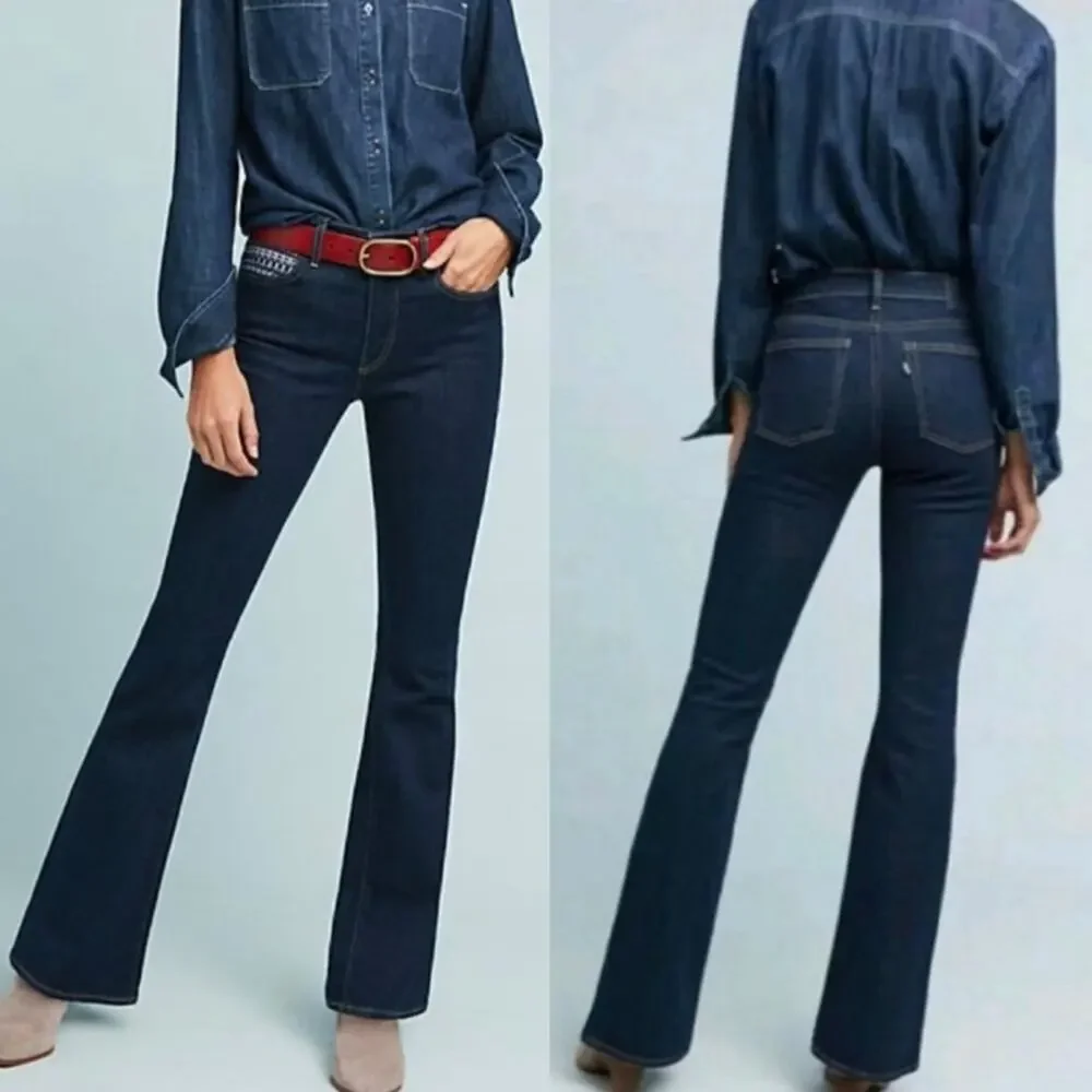 Levi's Made & Crafted Stem Flare Jeans Blue Anthro Mid Rise Boho Casual Size 27