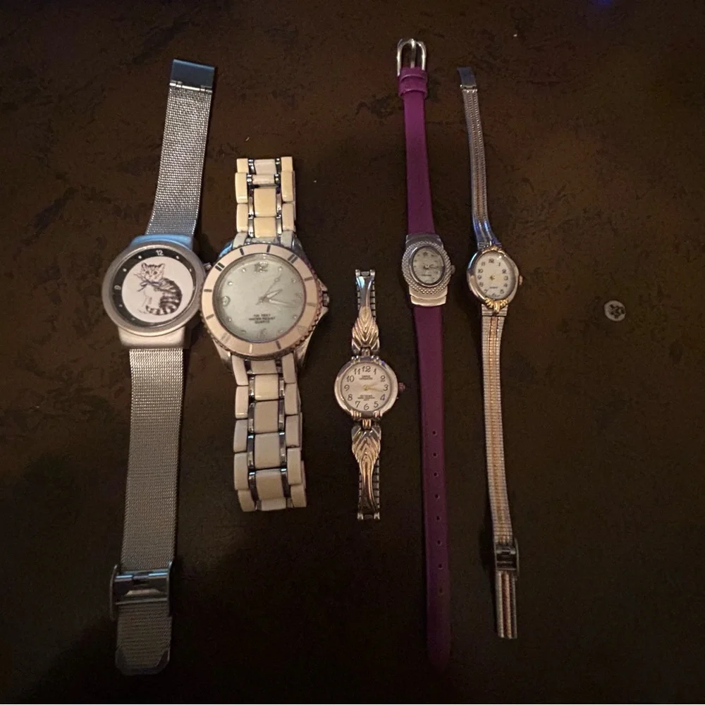 5 - functioning watches. 1 Sara Coventry, the rest either Avon or unknown brand