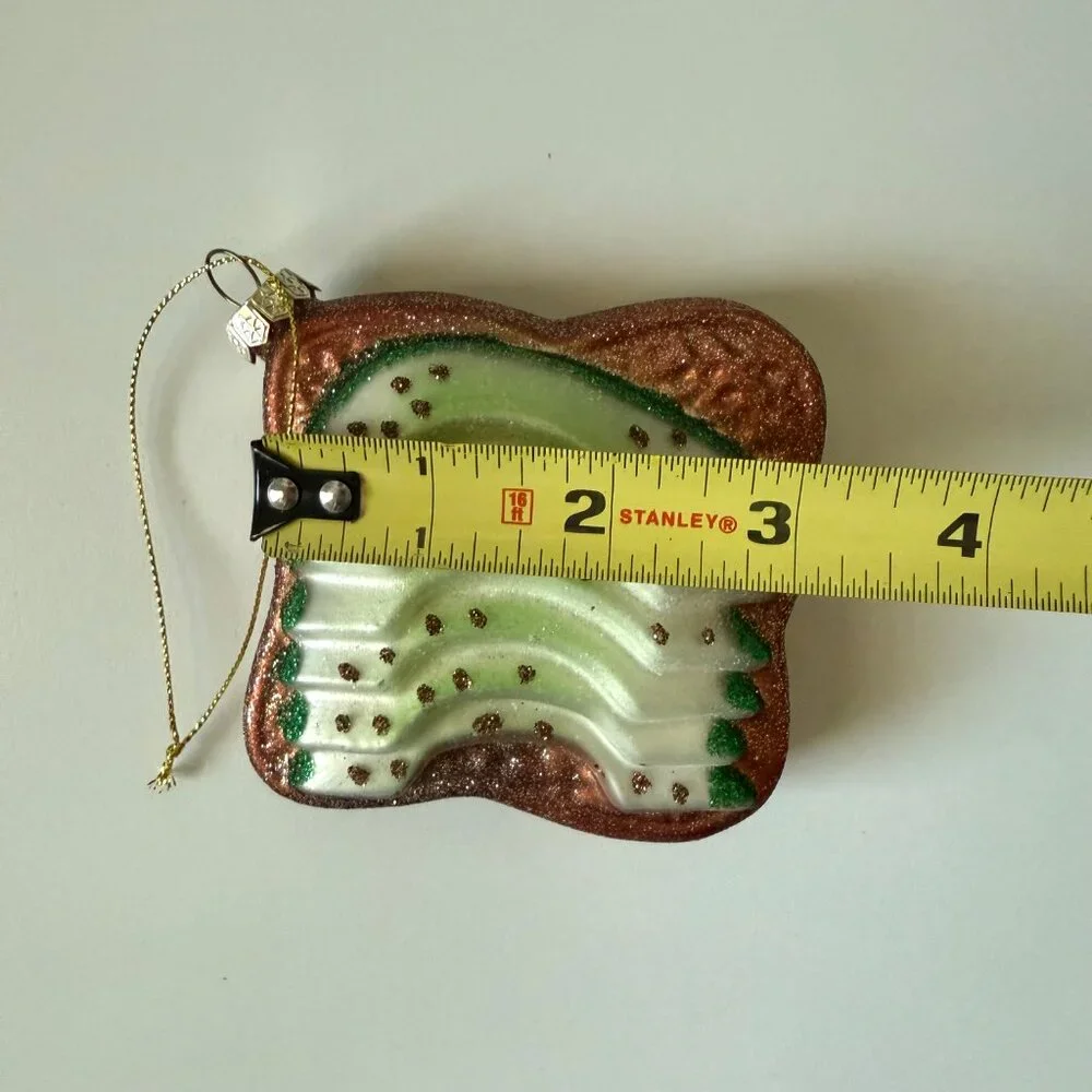 Christmas Holiday Ornament Glass Blown Old World vtg inspired avocado toast
