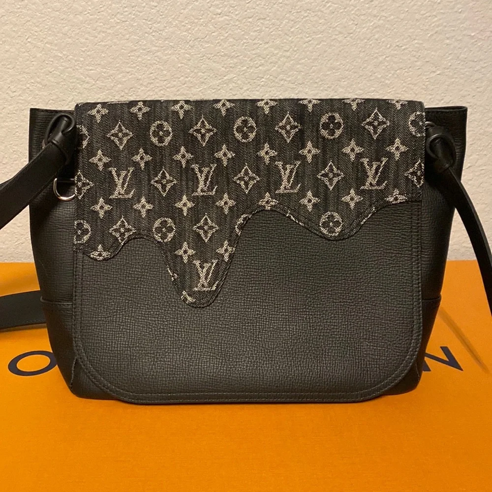 Louis Vuitton Nigo Besace Tokyo Leather Denim Mixed Messenger Bag