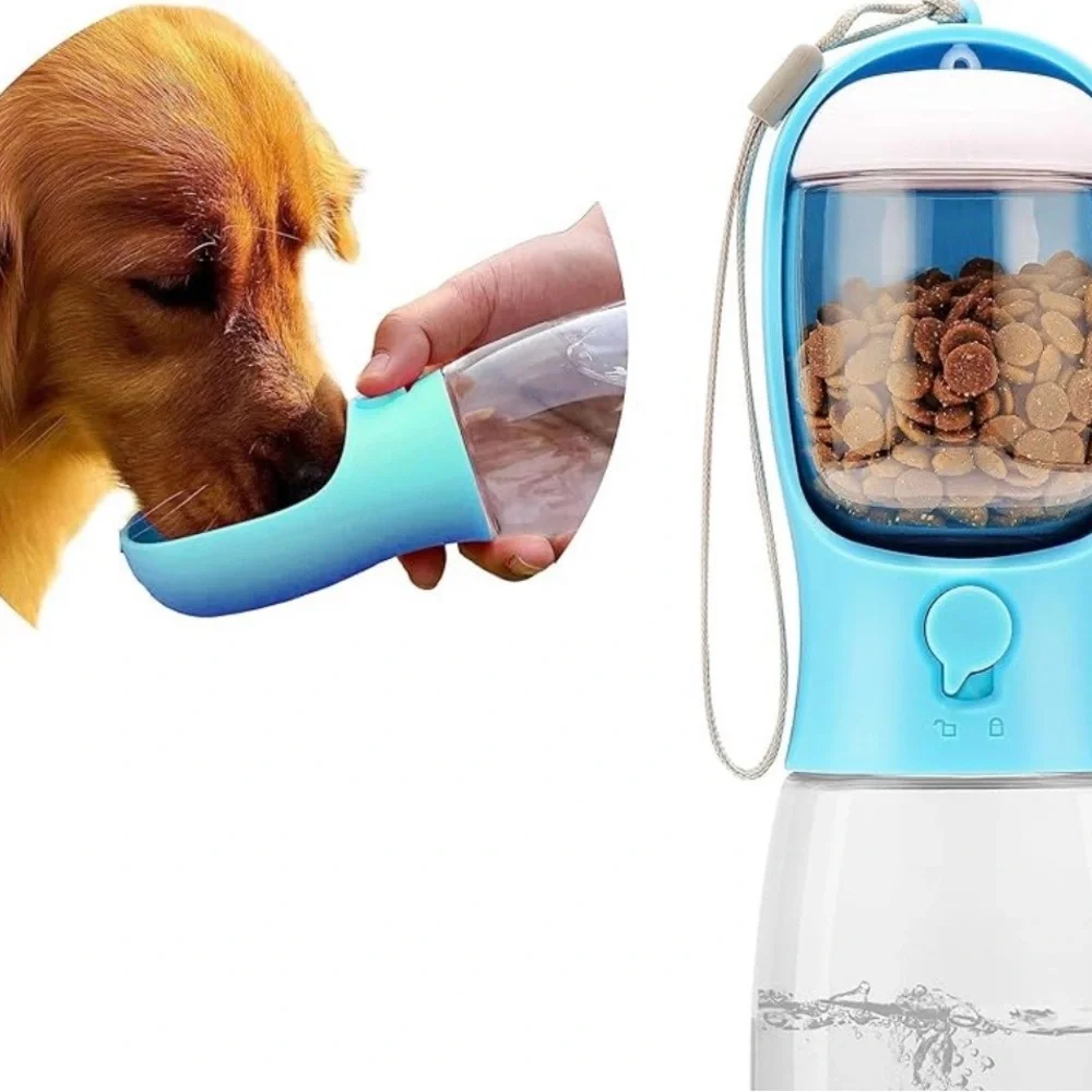 Portable Pet Water Bottle w/ Food Container