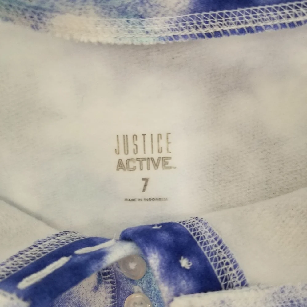 Justice Active Wear Purple & Blue Tie-dye Long Sleeve Sweatshirt 7 S/M