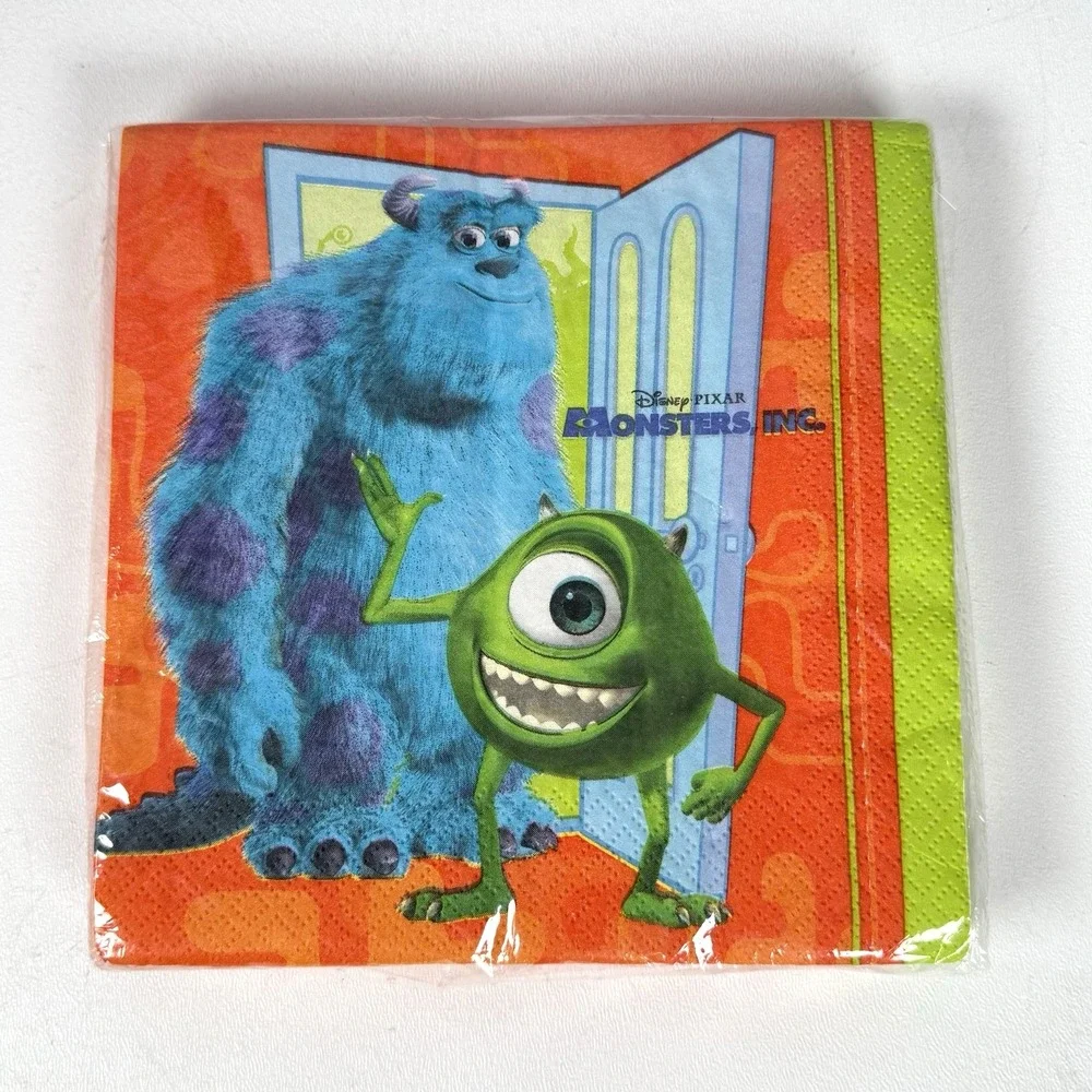 Disney Pixar Monsters Inc Birthday Party Napkins 16 Mike Wazowski Sulley NEW VTG