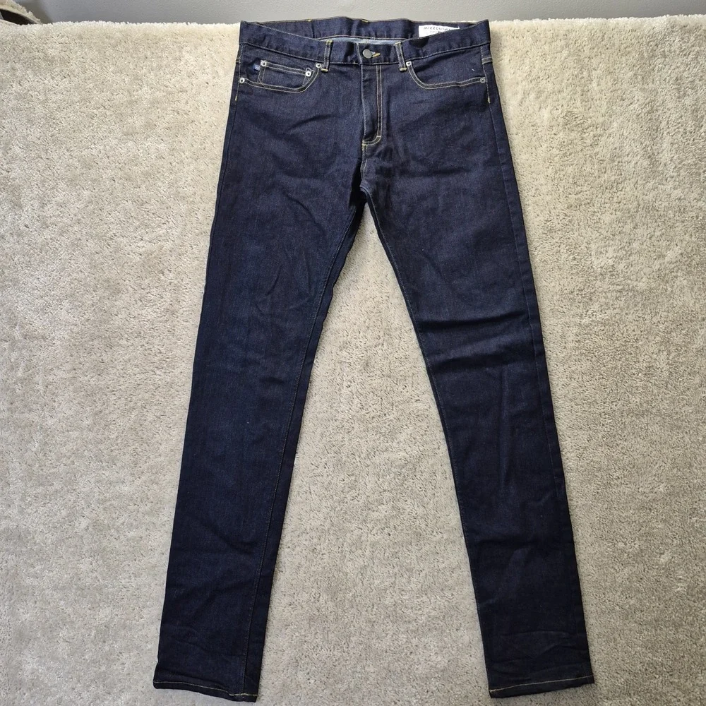 Mizzen Main Skinny Jeans Mens 34/36 Dark Wash Blue Stretch Comfort Skate Punk