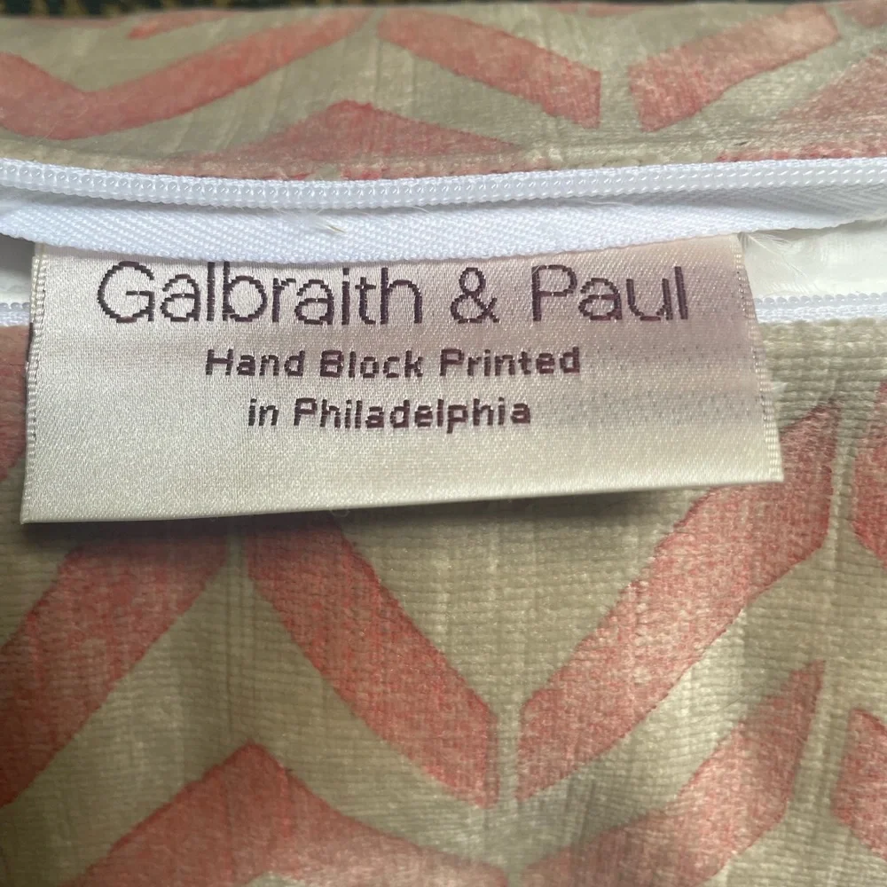 Vintage Galbraith & Paul Hand Block Printed Throw Pillow