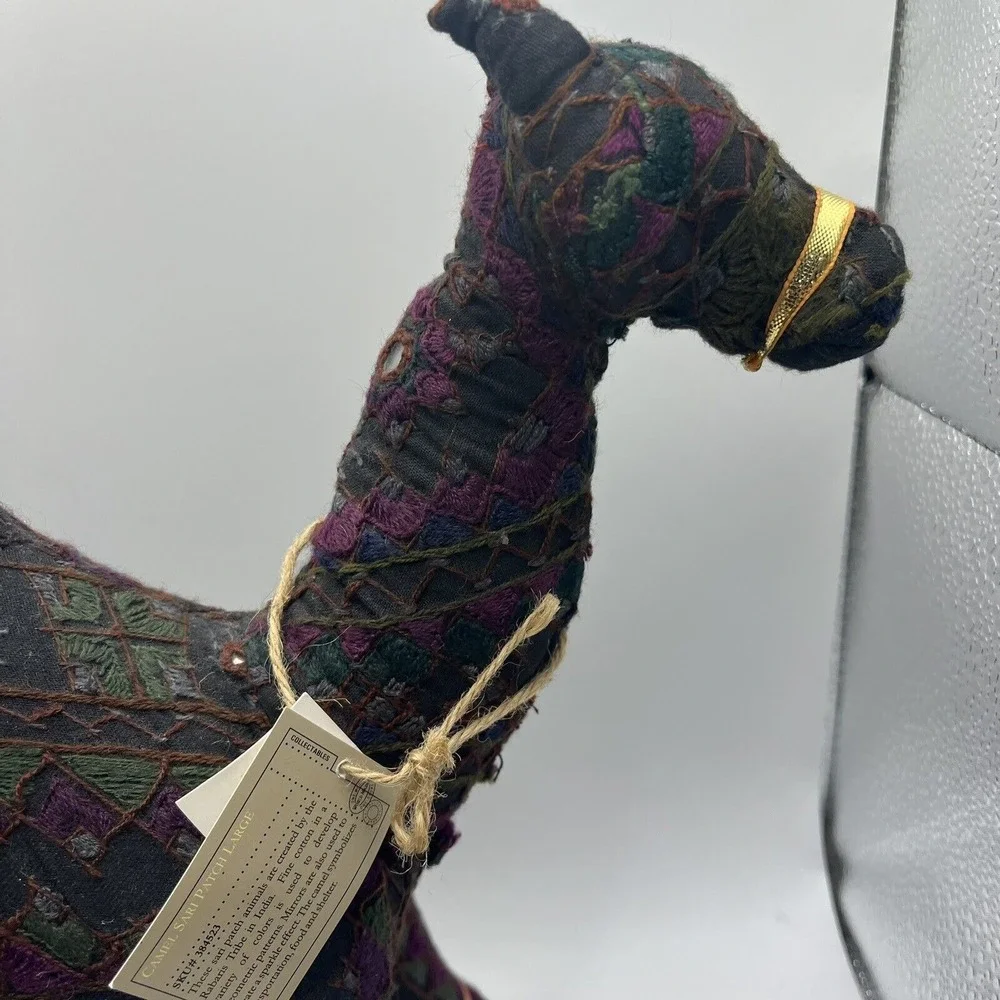 Vintage Camel India‎ Sari Patch Large Embroidered Mirrors Handmade Stuffed Decor