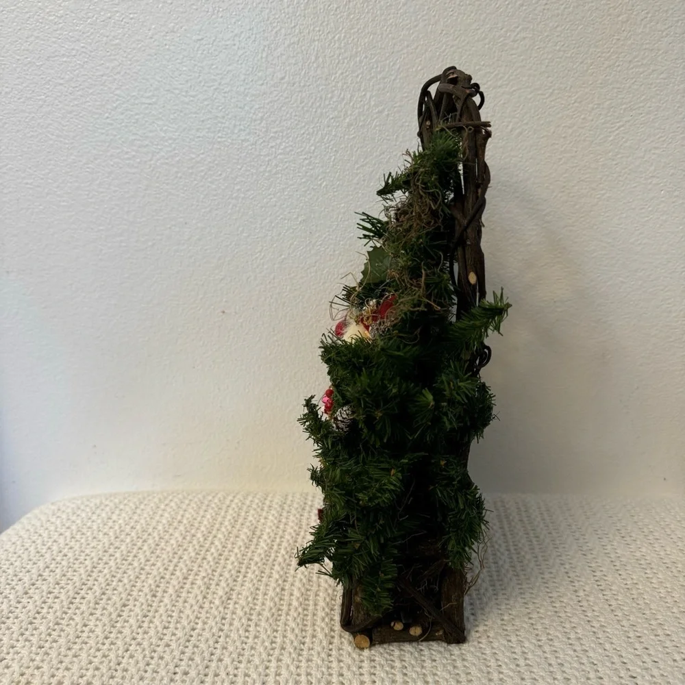 Vintage Festive Christmas Decoration – Greenery with Red Accents Holiday Décor