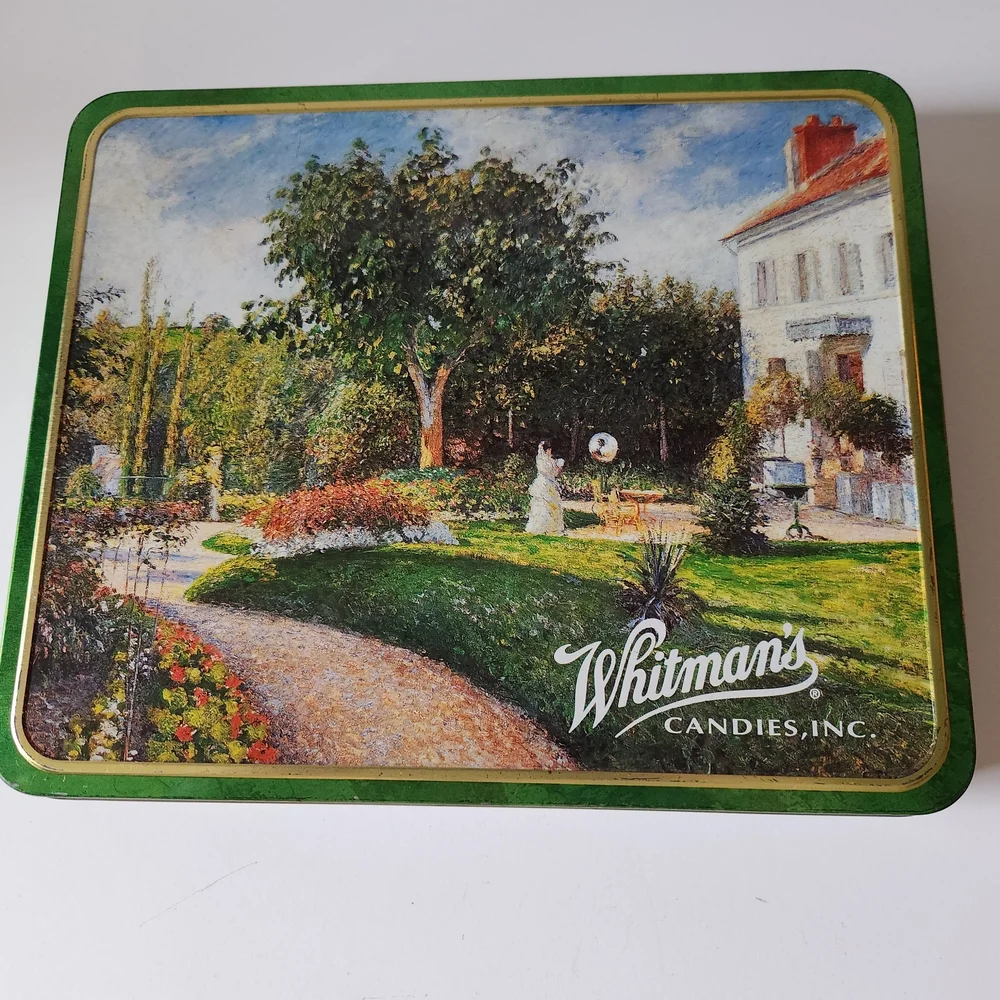 Hinged Vintage Whitman's Sampler Tin with Pissaro Graphics