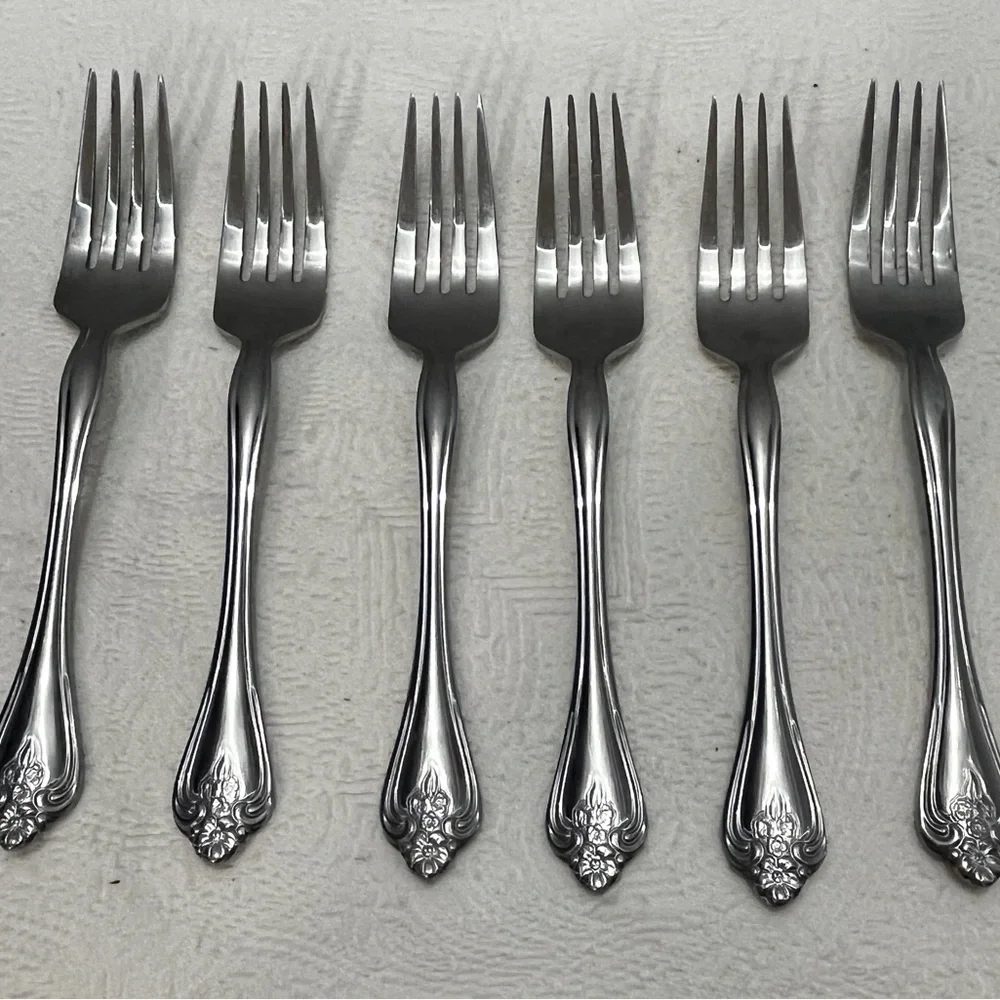 Oneida boutonnière Elegant Stainless Steel Salad Fork Set of 6