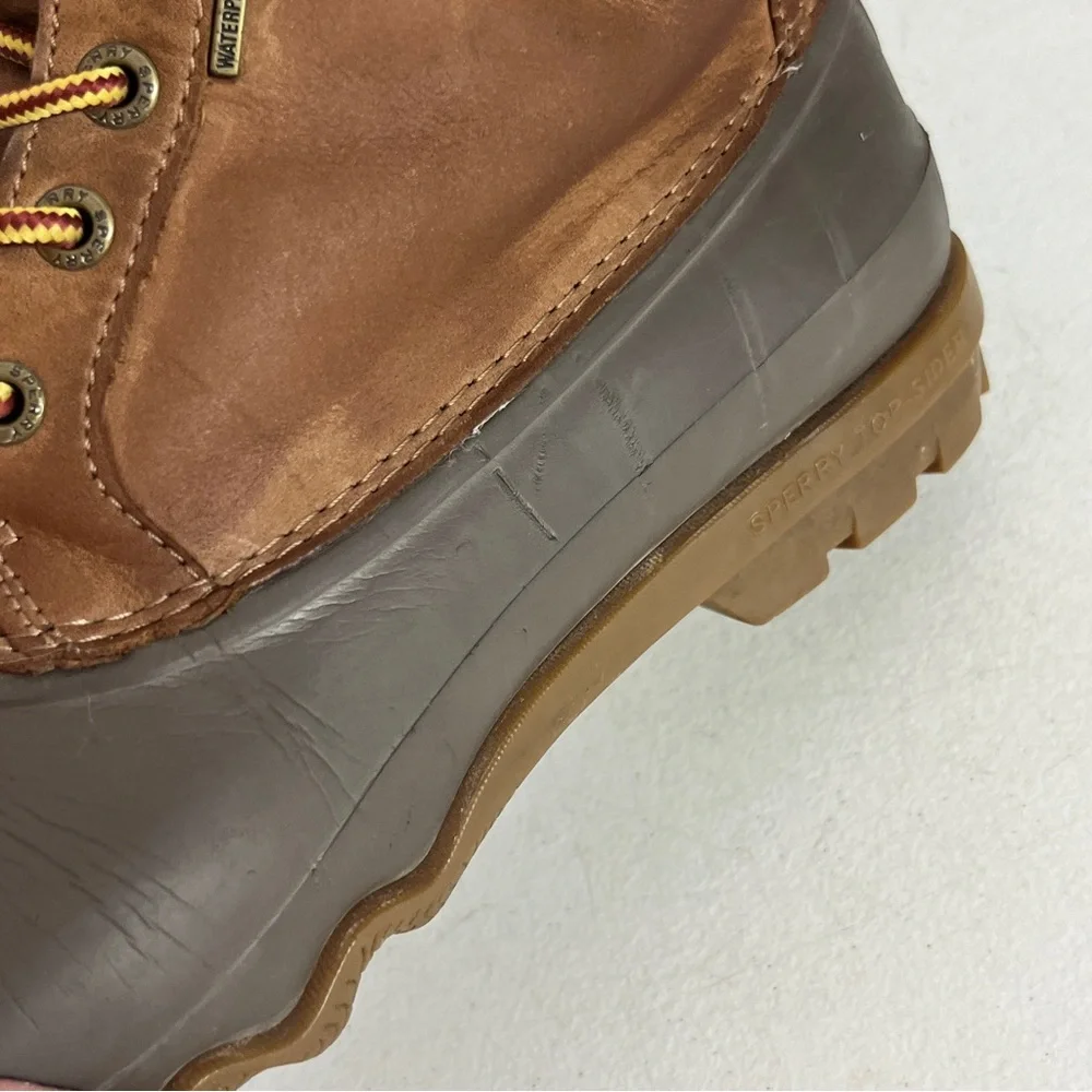 Sperry Avenue Duck Boots Leather Rubber Size 10 M Waterproof Brown STS12126 b13