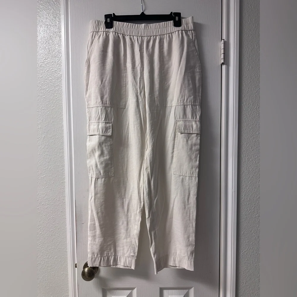a new day women’s cream cargo pants size large nwot