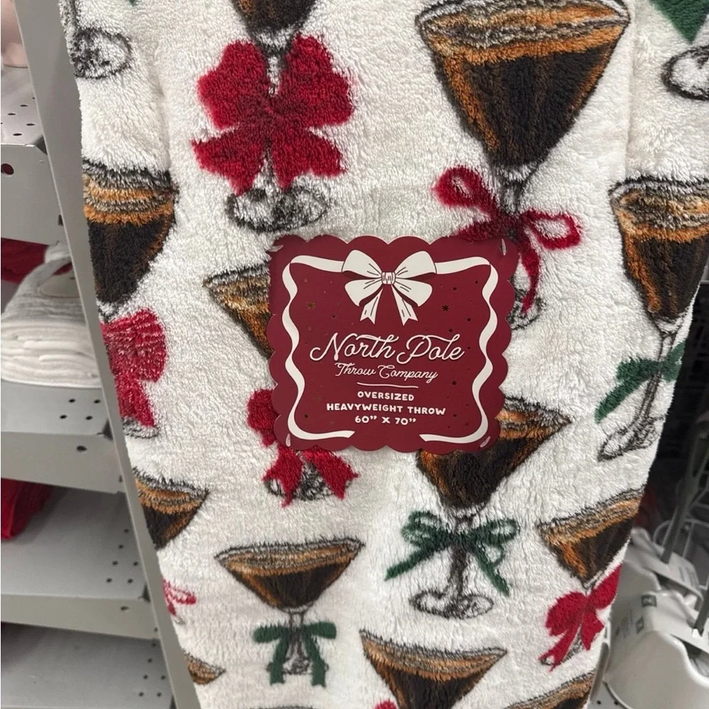 Holiday Throw Martini Blanket - Red, Green, Brown