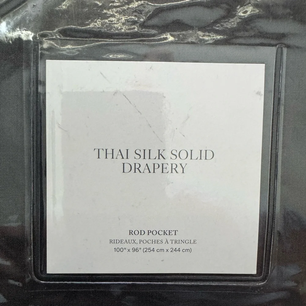 Restoration Hardware Thai Silk Solid Drapery Rod Pocket Curtains, 2 pieces
