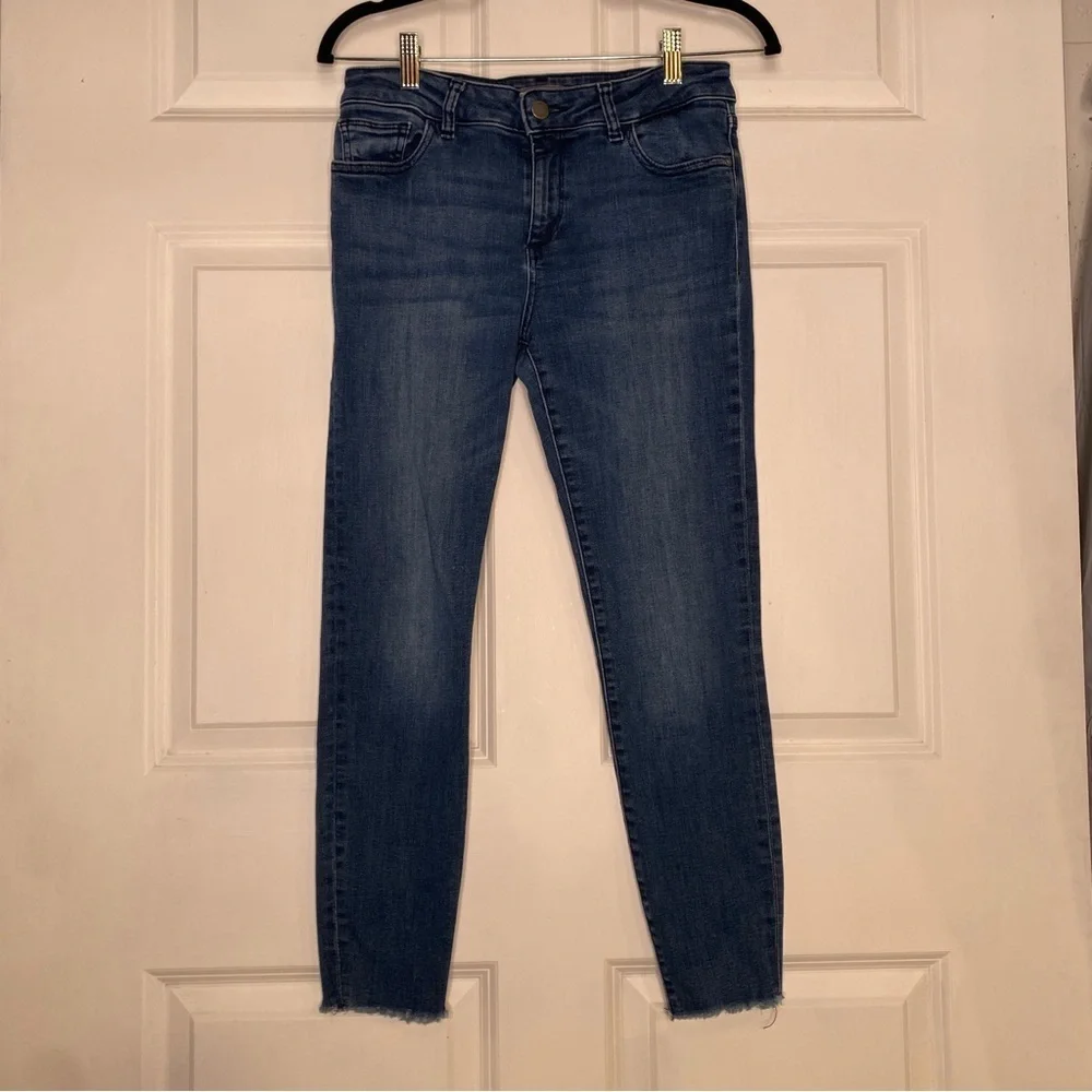 DL1961 Florence Mid Rise Instasculpt Skinny Cropped Jeans Size 29 in Stranded