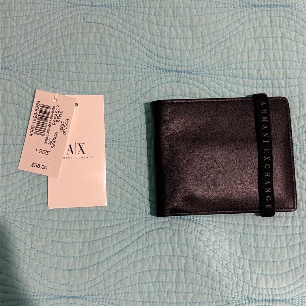 Armani Exchange Leather Wallet with Strap