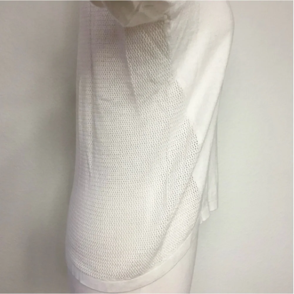 3/$25 Banana Republic Women Cream Perforated Back Knit Sweater Size Small Preppy