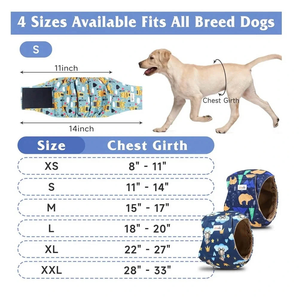 5 pk, size SM, Belly Band/diapers for male dogs for potty training/incontinence