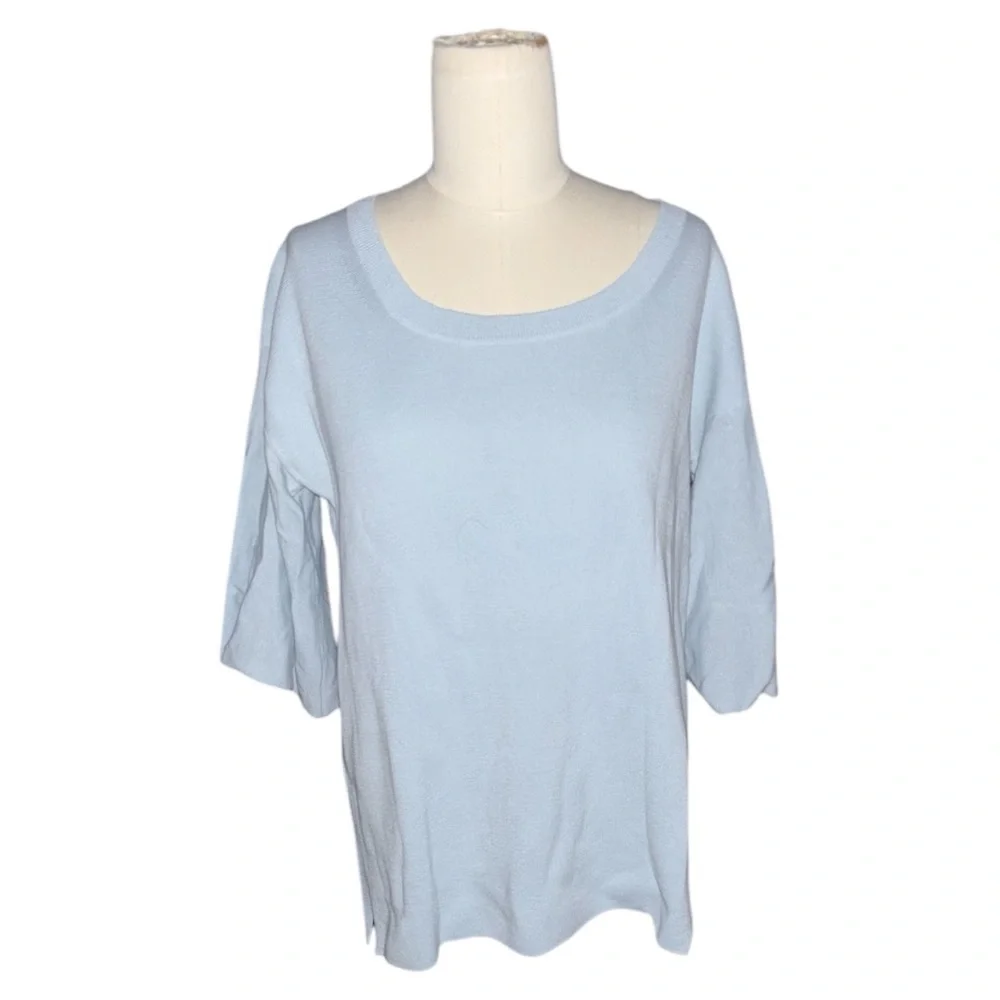 J. Crew Light Blue 3/4 Dramatic Sleeve Sweater