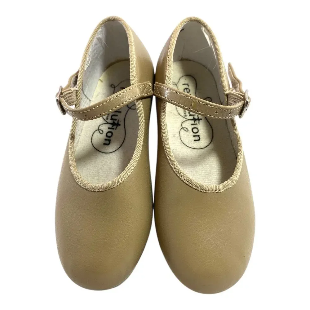 Revolution Dancewear Girls Size 13 Tan Nude Beige Tap Shoes