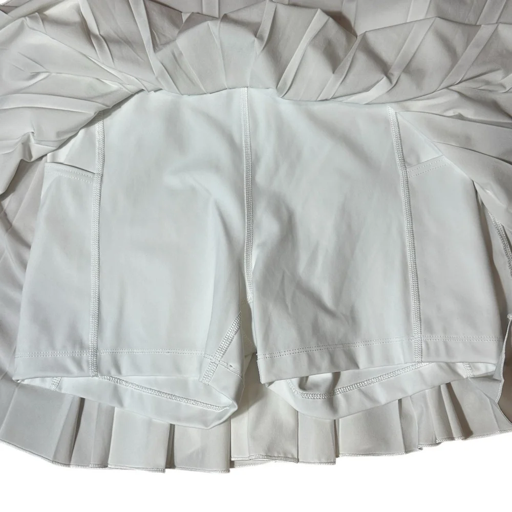Aritzia Tna Move Tech Tennis Pro Micro Mini Skirt Pleated White Womens Medium