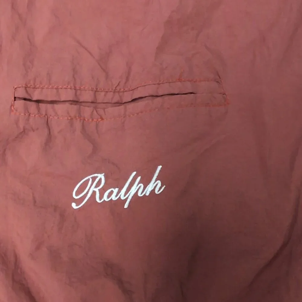 Ralph Lauren Polo x NY Yankees Rust Red Windbreaker Button Down Men Size XXL