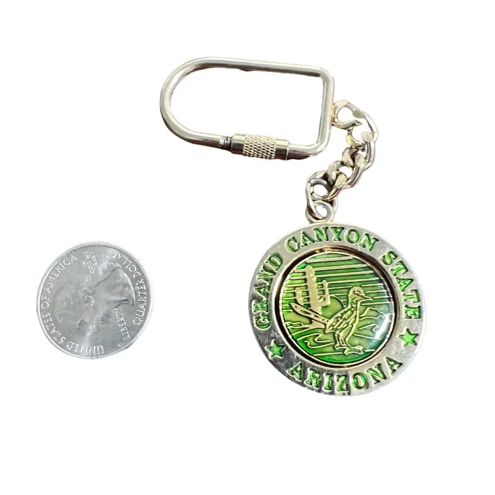 Grand Canyon Keychain National‎ Park Key Ring Rotating Fob Souvenir Road Runner