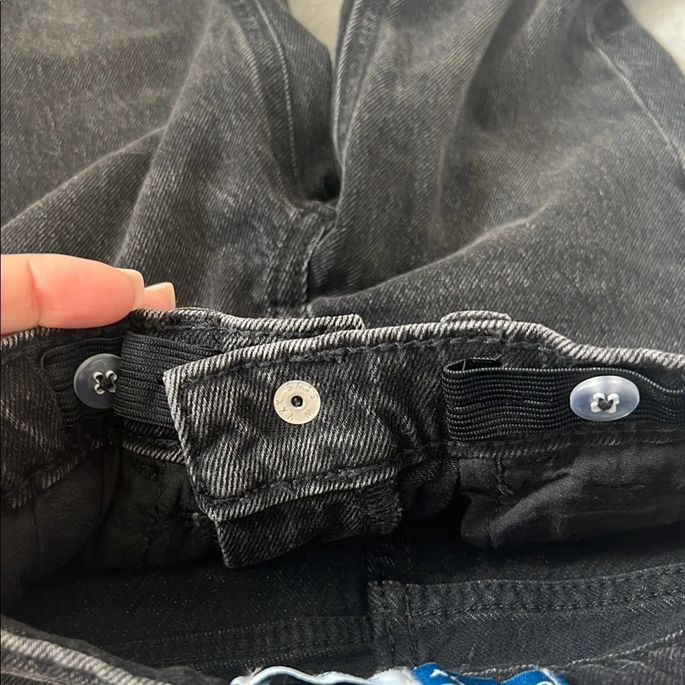 NWOT Old Navy Straight Adjustable Waist Black Wash Denim Pants Jeans 3T​​