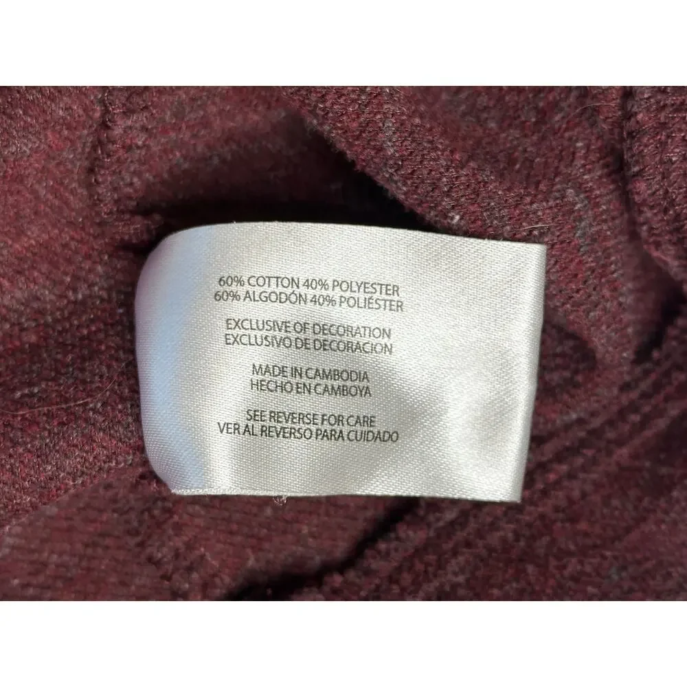 Banana Republic Maroon Red Crew Neck Pullover Sweater Long Sleeve Winter XL