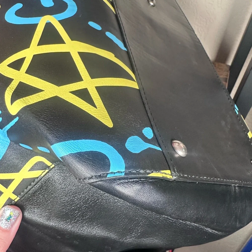 Authentic Gucci Ghost Black and Yellow Graphic Duffel Bag