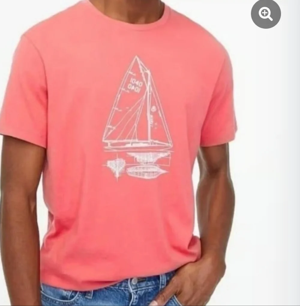 J. Crew Coral Sailboat Graphic Tee