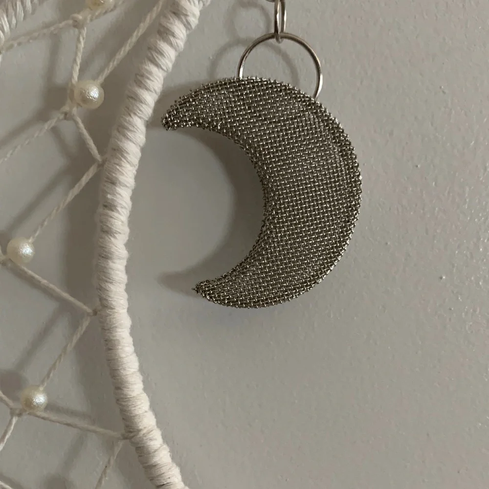 Elegant Cream Macramé Moon Wall Hanging
