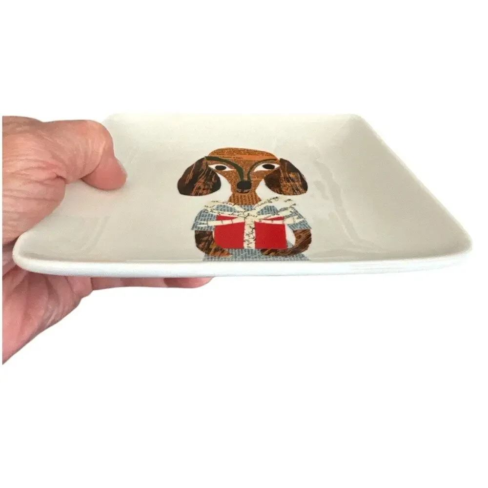 Denise Fiedler Pottery Barn Square Dachshund Trinket Dish